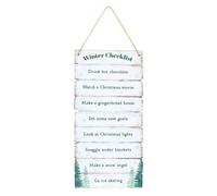 Something Different Winter Wonderland Checklist Hanging Sign White/green/brown (One Size)