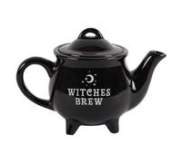 Black Cauldron Teapot Ceramic 550ml Witches Brew Gothic Wiccan Magic Halloween