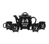 Witches Brew Ceramic Cauldron Tea Set