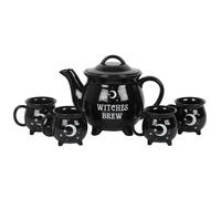 Something Different Witches Brew Ceramic Tea Set in Black Something Different Black