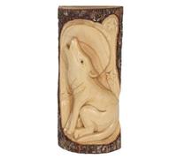 Something Different Wolf Wood Carving Wall Art Beige/brown (30Cm X 3.5Cm X 12Cm)