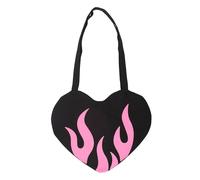 Something Different Women's Flaming Heart Tote Bag in Black Something Different Black One Size