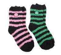 Something Different Womens/Ladies Good Witch And Bad Witch Fluffy Socks (Pack of 2) (One Size) (Green/Pink/Black)
