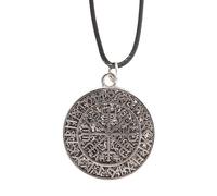 Something Different Women's Vegvisir Viking Compass Viking Cord Necklace in Black Something Different Black One Size