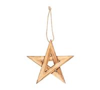 Something Different Wood Pentagram Hanging Dration in Beige Something Different Beige