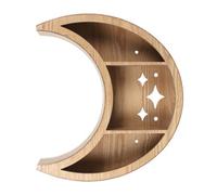 Something Different Wooden Crescent Moon Wall Shelf Brown (One Size)