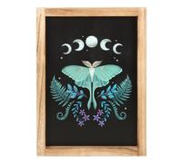 Something Different Wooden Luna Moth Framed PosterOne Size Black/Purple/Green S