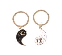 Something Different Yin Yang Keyring Pack of 2 in Black Something Different Black One Size