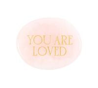 Something Different You Are Loved Rose Quartz Palm Stone in Pale Pink Something Different Pale Pink