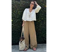 Something Good Pull-On Barrel Pants at Free People in Leaf Green, Size: Large - female