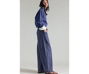 Something Good Pull-On Barrel Pants at Free People in Navy Combo, Size: XS - female