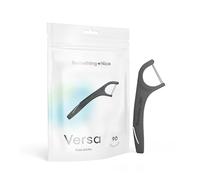 SOMETHING NICE Versa Floss Picks - Minty Fresh Twin Floss for Extra Strength with Mint Flavour - Dental Floss Picks with Tongue Scraper | Flossers with Xylitol for Enhanced Protection 90-Pack