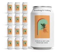 Something & Nothing Ginger & Lime Flavoured Sparkling Water, 12 x 330 ml Cans | Lightly Carbonated Fizzy Soda Waters with Added Grape & Lemon Juice | Vegan & Low Calorie Multipack Healthy Soft Drinks