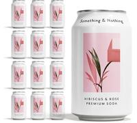 Something & Nothing Hibiscus & Rose Flavoured Sparkling Water, 12 x 330ml Cans | Lightly Carbonated Fizzy Soda Waters with Added Grape & Lemon Juice | Vegan & Low Calorie Multipack Healthy Soft Drinks