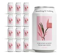 Something & Nothing Hibiscus & Rose Seltzer | Lightly Carbonated, Full Flavoured with Added Grape & Lemon Juice | Vegan & Low Calorie Soda | 330ml Cans (Pack of 12)