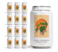 Something & Nothing Orange & Mandarin Flavoured Sparkling Water 12x 330ml Cans | Lightly Carbonated Fizzy Soda Waters with Added Grape & Lemon Juice | Vegan & Low Calorie Healthy Soft Drinks