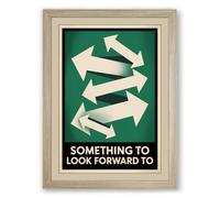 Something to Look Forward To Minimalist Framed Wall Art Print A4 (29.7×21cm) Oak, Wall Decor for Living Room, Bedroom, Office & Home, Ready to Hang, Art Gift