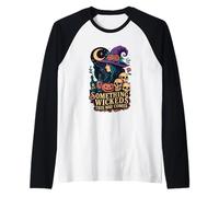 Something Wicked This Way Comes Witch Moon Skulls Raglan Baseball Tee