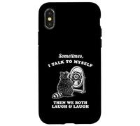 Sometime I Talk To Myself Then We Both Laugh Raccoon Graphic Case for iPhone X/XS