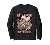Sometimes A Princess Isnt A Damsel Train Graphic Long Sleeve T-Shirt