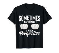 Sometimes All You Need is A New Perspective Funny Quote Value Graphic T-Shirt, Men, Black, M