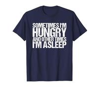 Sometimes I am Hunger and Sometimes Sleep T-Shirt, Men, Navy Blue, Small