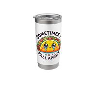 Sometimes I Fall Apart Sarcastic Funny Crying Kawaii Taco Stainless Steel Insulated Tumbler
