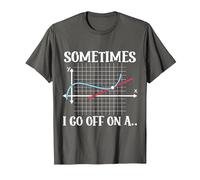 Sometimes I Go Off On A Tangent Mathematics Humor Math Pun T-Shirt, Men, Asphalt Grey, X-Large