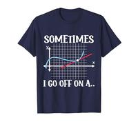 Sometimes I Go Off On A Tangent Mathematics Humor Math Pun T-Shirt, Men, Navy Blue, Medium