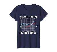 Sometimes I Go Off On A Tangent Mathematics Humor Math Pun T-Shirt, Women, Navy Blue, 3X-Large