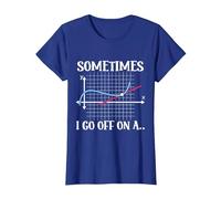 Sometimes I Go Off On A Tangent Mathematics Humor Math Pun T-Shirt, Women, Royal Blue, Medium