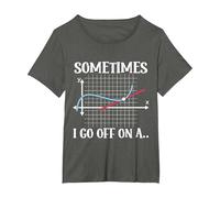 Sometimes I Go Off On A Tangent Mathematics Humor Math Pun T-Shirt, Women's Plus, Asphalt Grey, 5X