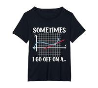 Sometimes I Go Off On A Tangent Mathematics Humor Math Pun T-Shirt, Women's Plus, Black, 2X