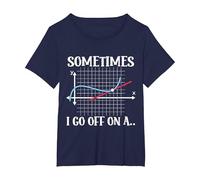 Sometimes I Go Off On A Tangent Mathematics Humor Math Pun T-Shirt, Women's Plus, Navy Blue, 6X