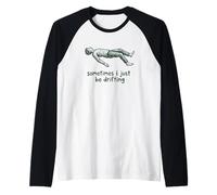 Sometimes I Just Be Drifting Minimalist Woodcut Raglan Baseball Tee