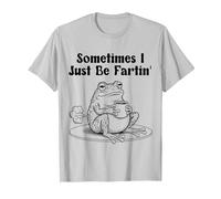 Sometimes I Just-Be Fartin' Frog Meme Unhinged Weirdcore T-Shirt, Men, Silver Grey, Medium