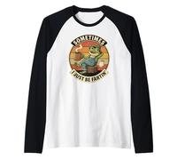 Sometimes I Just Be Fartin Frog - Retro Coffee Humor Raglan Baseball Tee