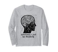 Sometimes I Just Be Thinking Profile Illustration Long Sleeve T-Shirt
