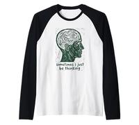 Sometimes I Just Be Thinking Profile Illustration Raglan Baseball Tee