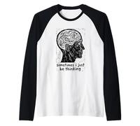 Sometimes I Just Be Thinking Profile Illustration Raglan Baseball Tee