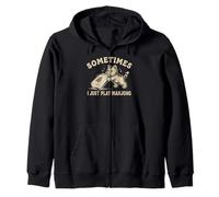Sometimes I Just Play Mahjong Funny Cat Board Game Gamer Zip Hoodie