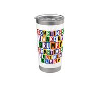 Sometimes I Let Him Sleep Funny Grumpy Ransom Text Stainless Steel Insulated Tumbler