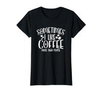 Sometimes I Like Coffee More Than People Funny Introvert Value Graphic T-Shirt, Women, Black, M