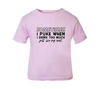 Sometimes I Puke When I Drink Too Much I Puke Like My Aunt [BBY6] Short Sleeve Cotton Toddler t Shirt, 2-3 Years, Pastel Pink