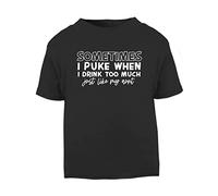 Sometimes I Puke When I Drink Too Much I Puke Like My Aunt [BBY6] Short Sleeve Cotton Toddler t Shirt, 2-3 Years, Black