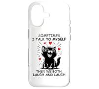 Sometimes I Talk to Myself and We Both Laugh Funny Black Cat Case for iPhone 17