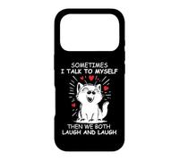Sometimes I Talk to Myself and We Both Laugh Funny Black Cat Case for iPhone 17 Pro