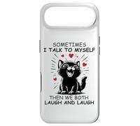 Sometimes I Talk to Myself and We Both Laugh Funny Black Cat Case for iPhone Air
