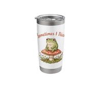 Sometimes I Think Frog on Mushroom Cottagecore Funny Toad Stainless Steel Insulated Tumbler