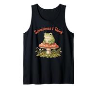 Sometimes I Think Frog on Mushroom Cottagecore Funny Toad Tank Top